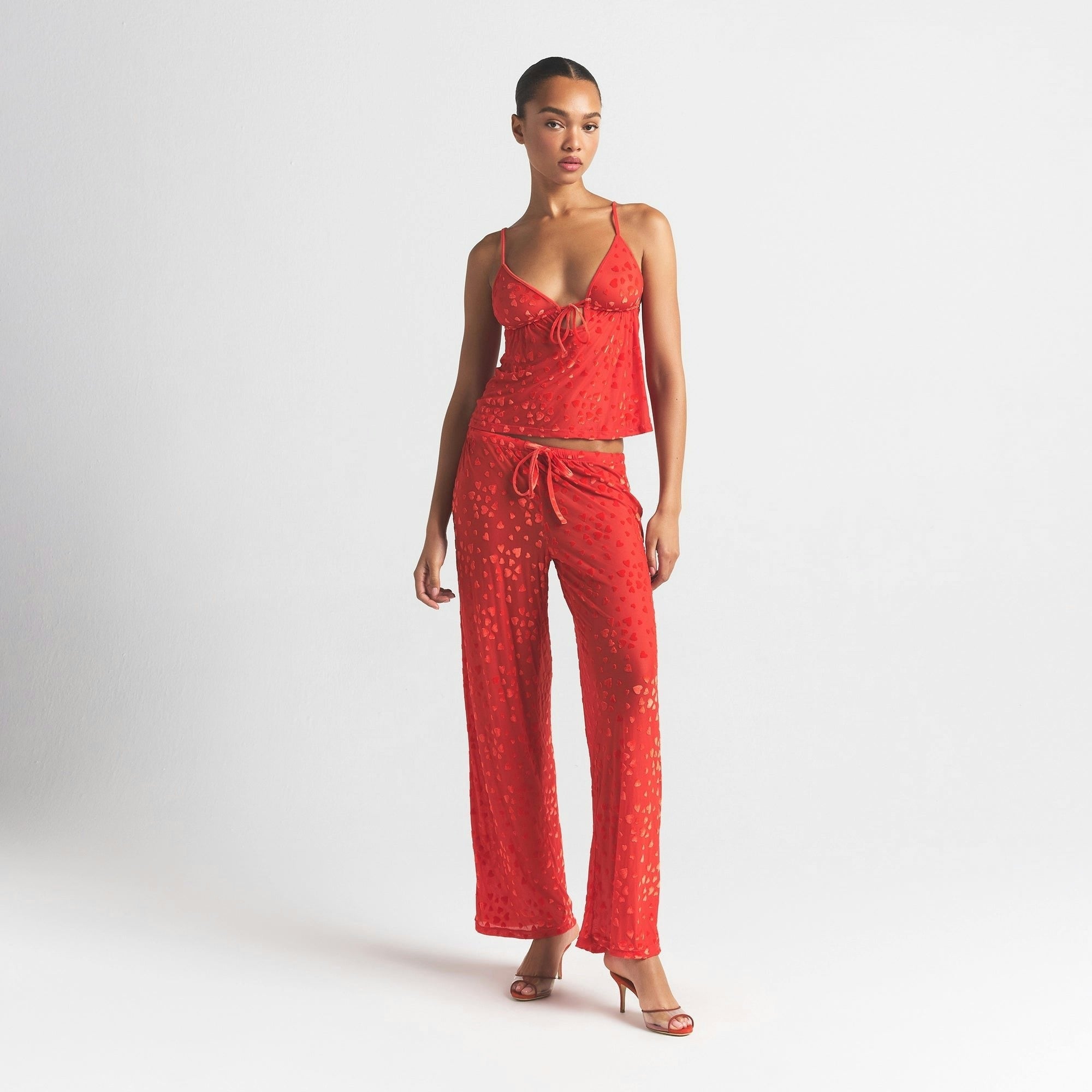 SHEER VELVET CAMI AND PANT SET