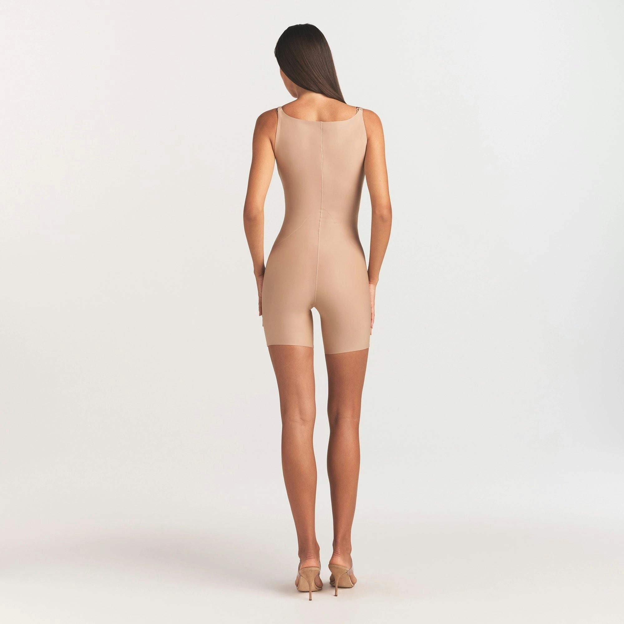 CORE SCULPT BACK SMOOTHING OPEN BUST MID THIGH BODYSUIT
