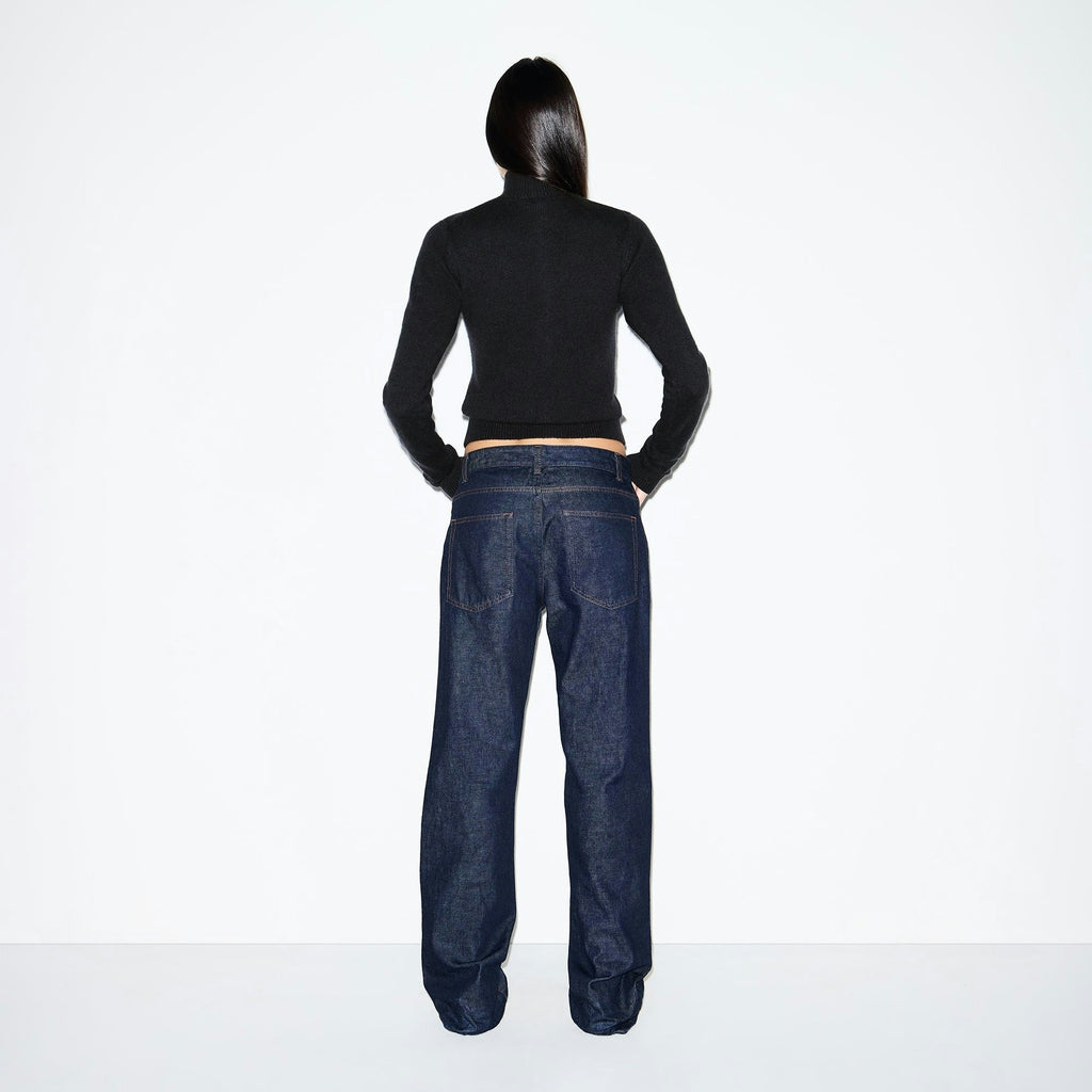 ZIP UP MOCK NECK SWEATER