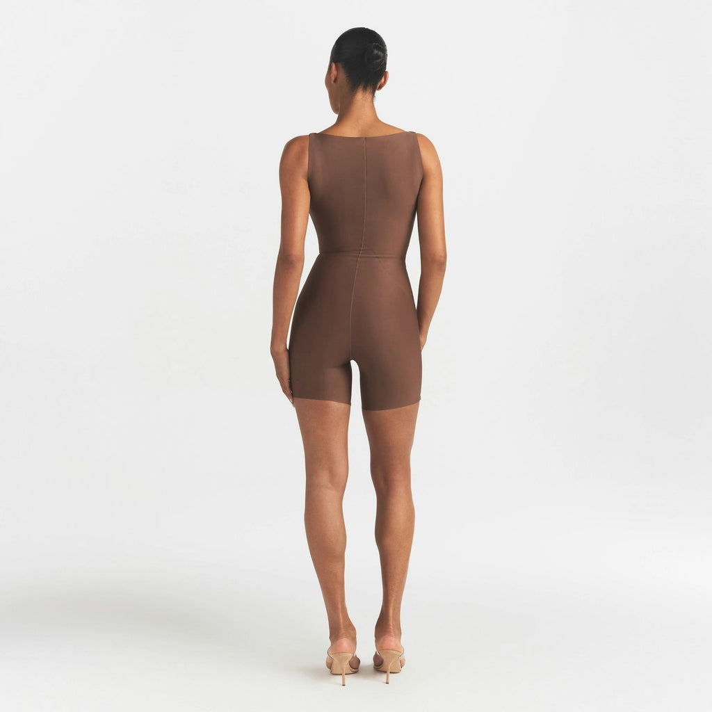 CORE SCULPT BACK SMOOTHING OPEN BUST MID THIGH BODYSUIT
