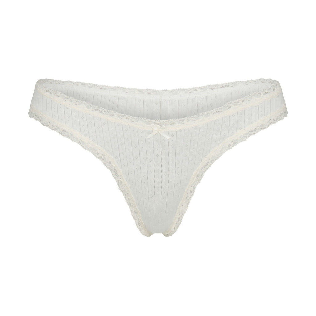 POINTELLE LACE THONG