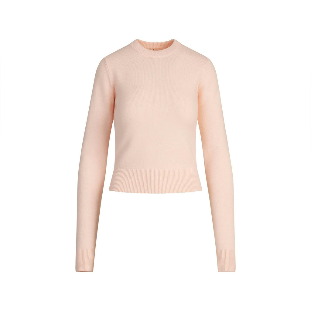 RIBBED LONG SLEEVE FITTED CREW NECK