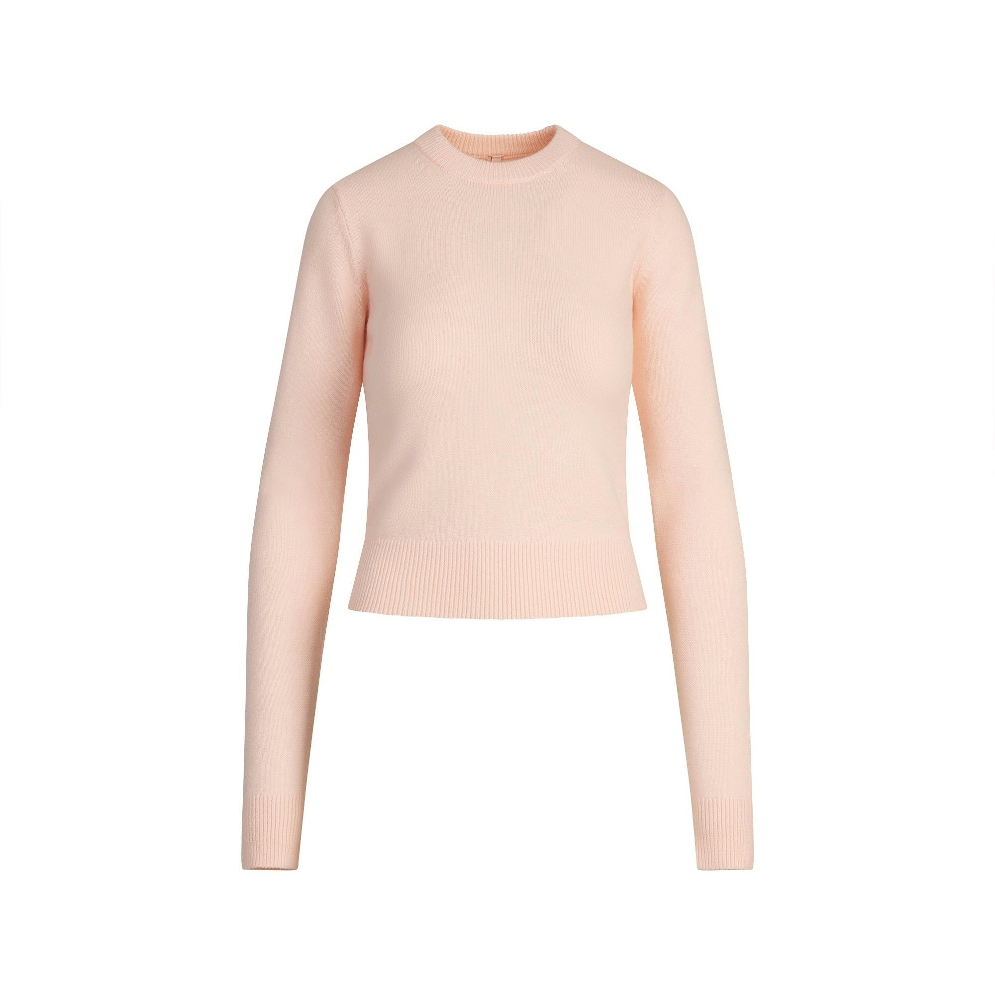 RIBBED LONG SLEEVE FITTED CREW NECK