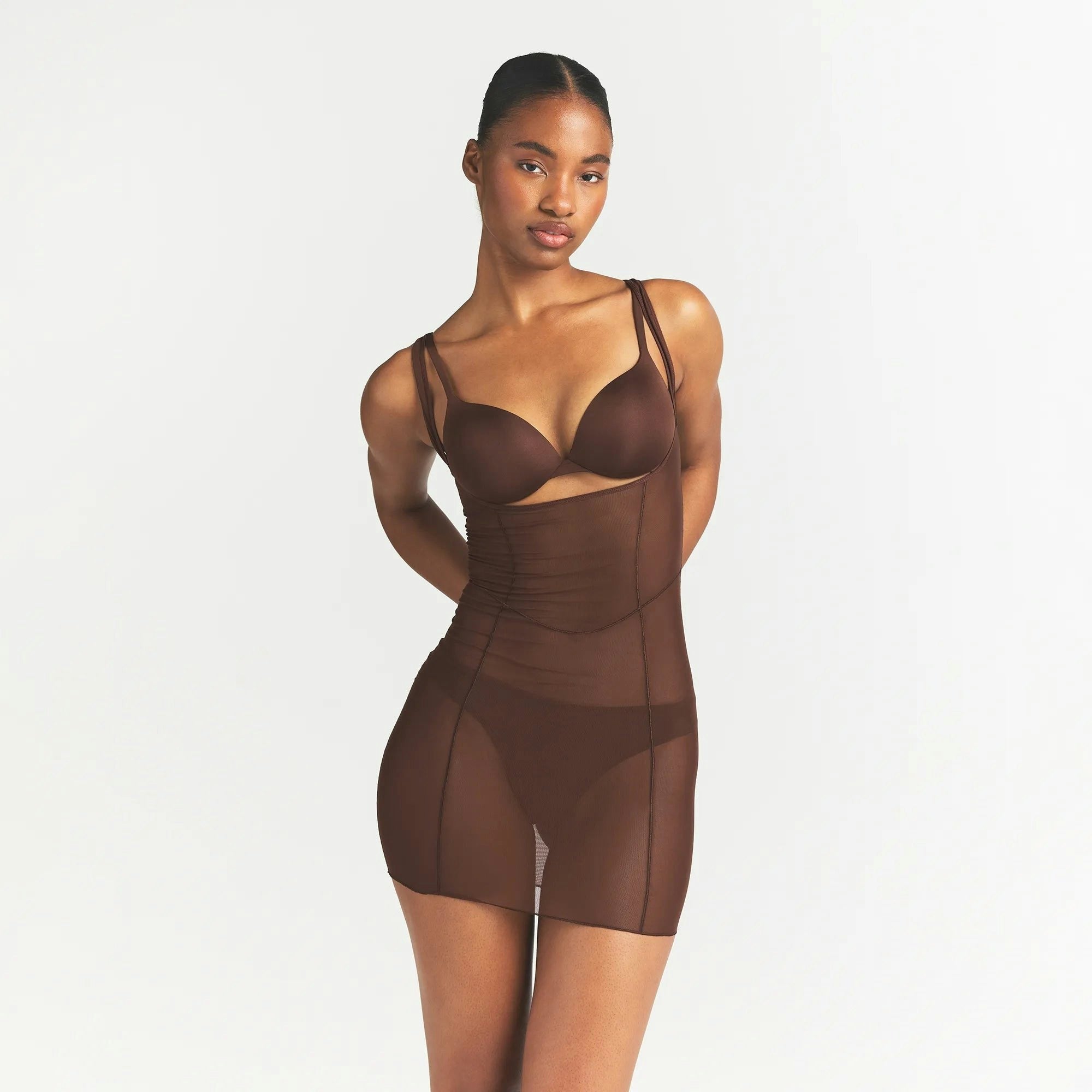 OPEN BUST SLIP DRESS