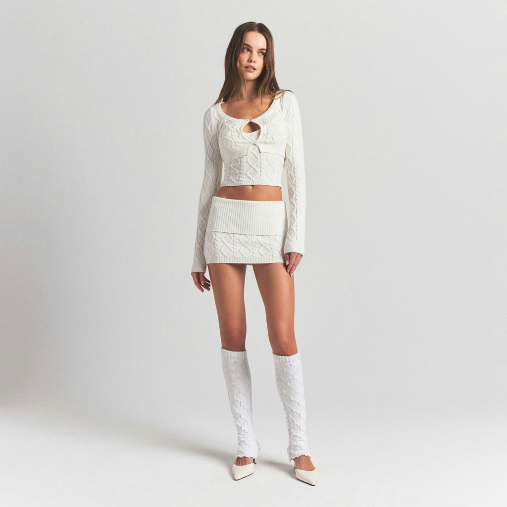 CABLE KNIT LEG WARMERS