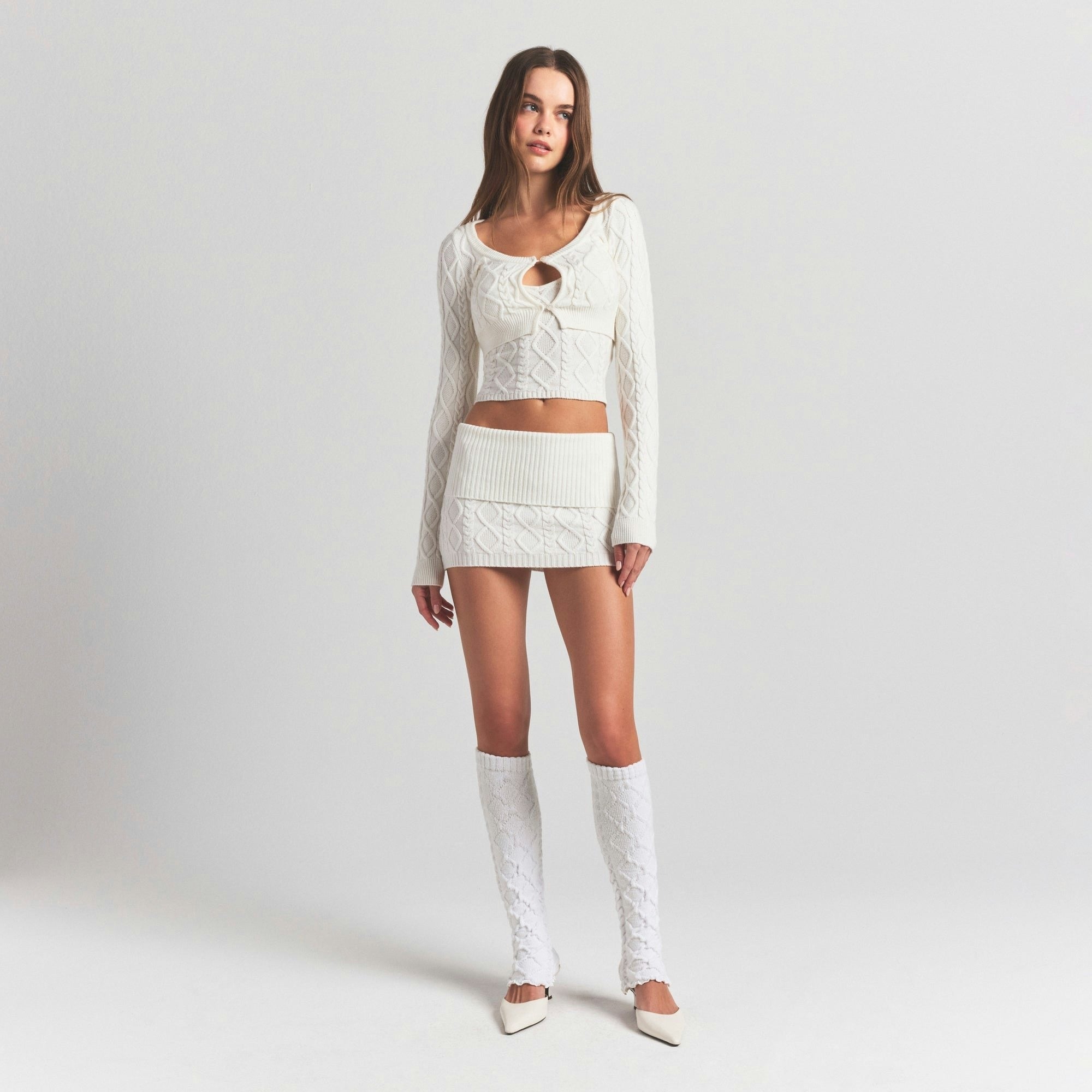 CABLE KNIT LEG WARMERS