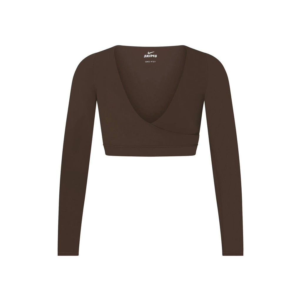 WRAP LONG SLEEVE CROPPED TOP