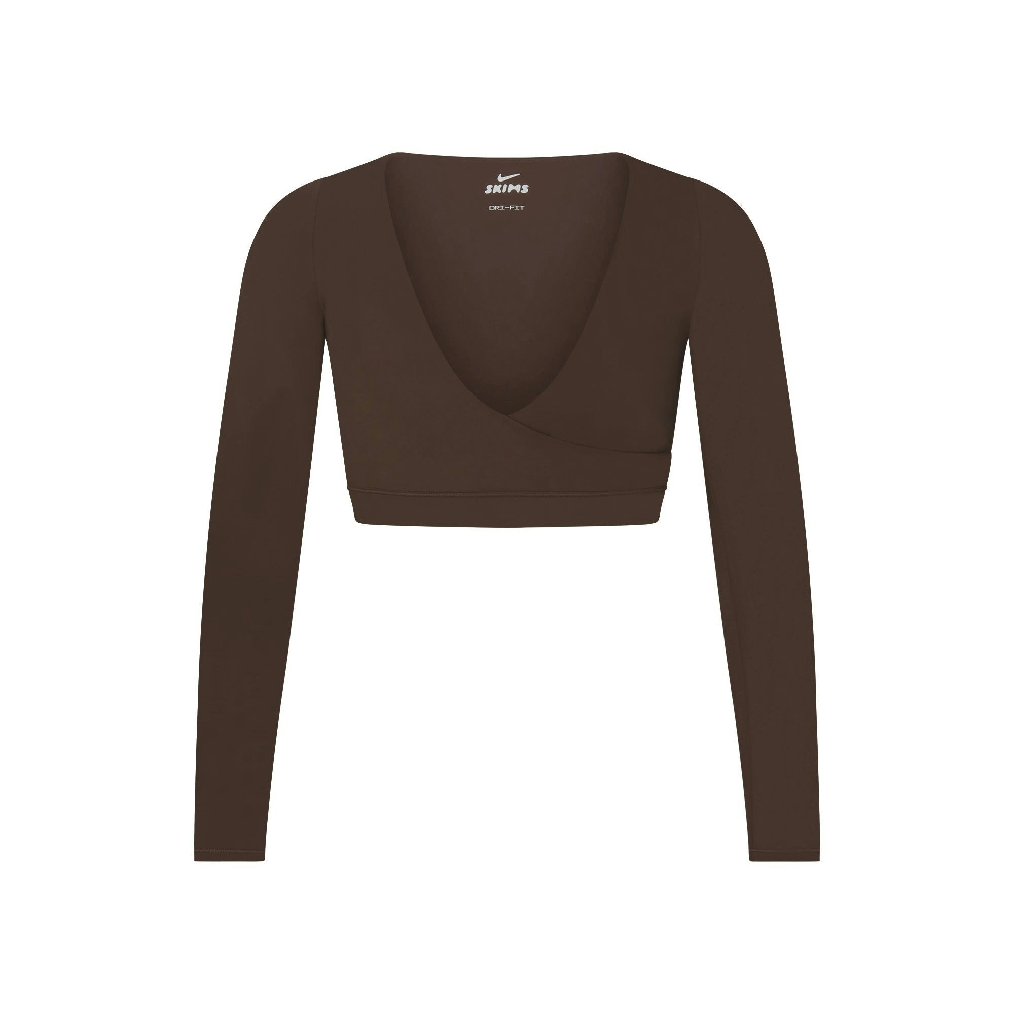 WRAP LONG SLEEVE CROPPED TOP