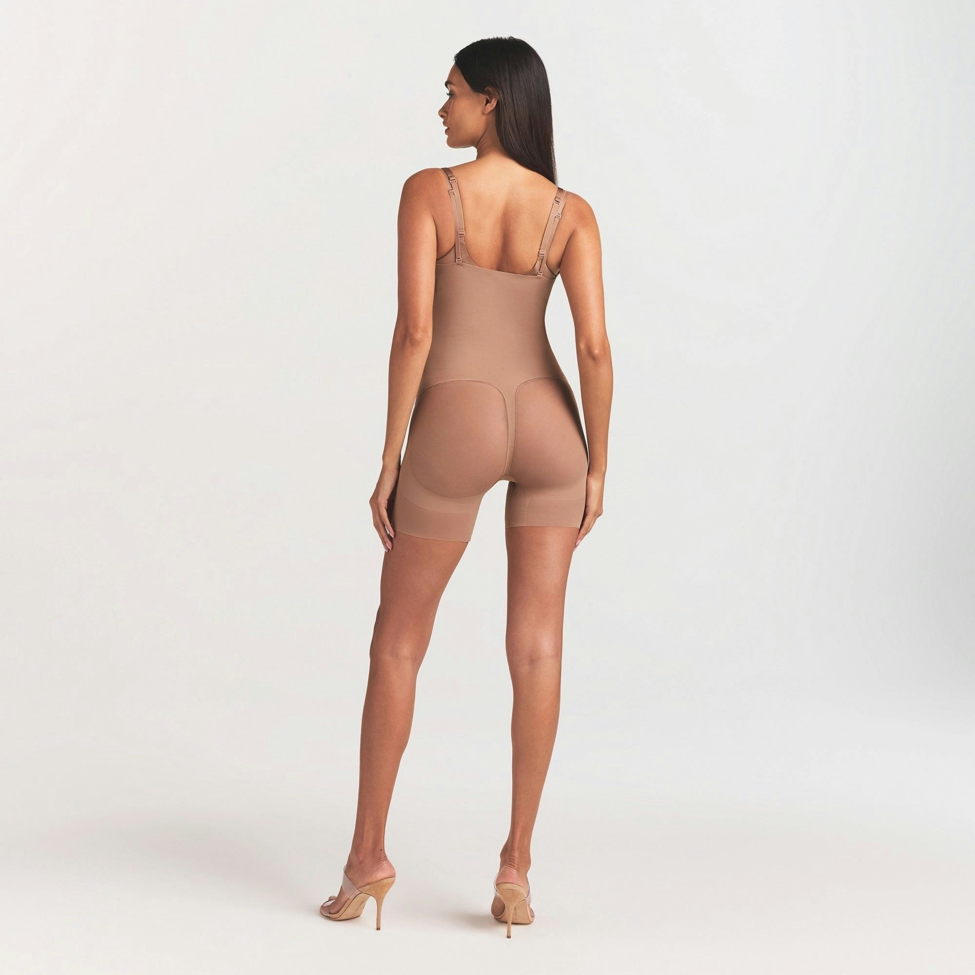 CORE SCULPT BACK SMOOTHING OPEN BUST MID THIGH BODYSUIT