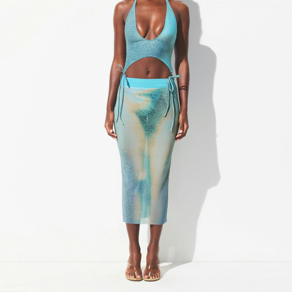 MESH COVER-UPS MIDI SKIRT