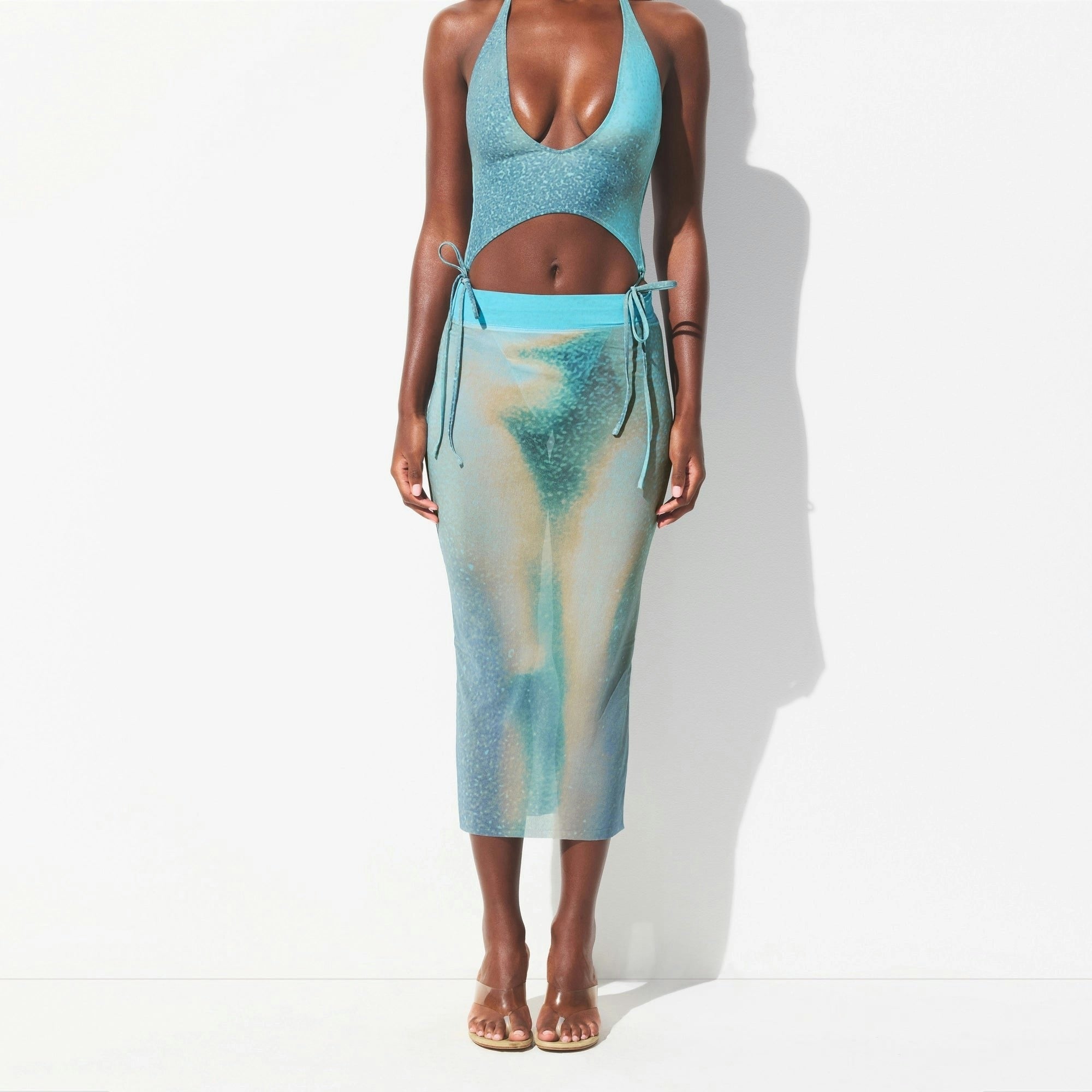 MESH COVER-UPS MIDI SKIRT