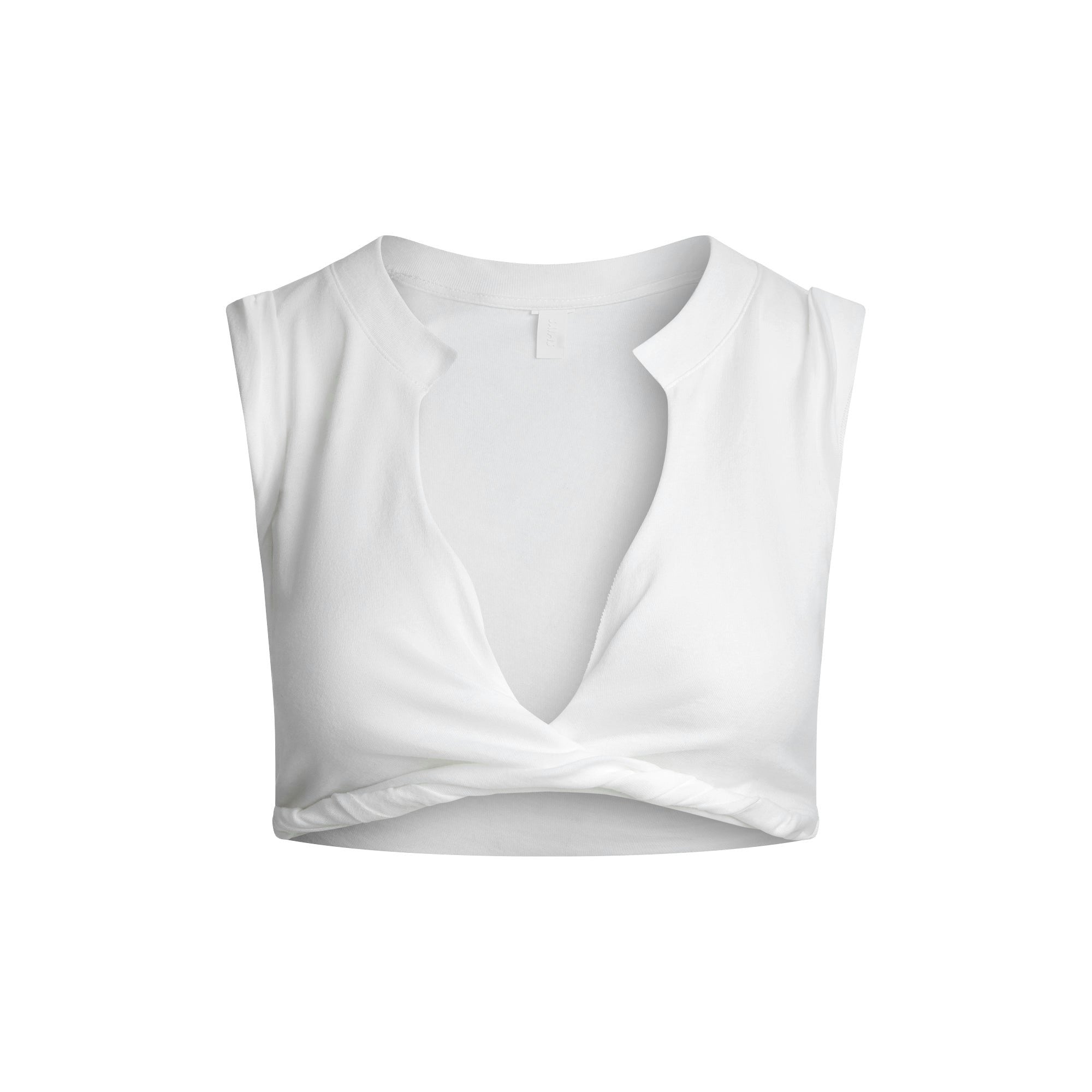 COTTON PLUNGE TWIST TOP