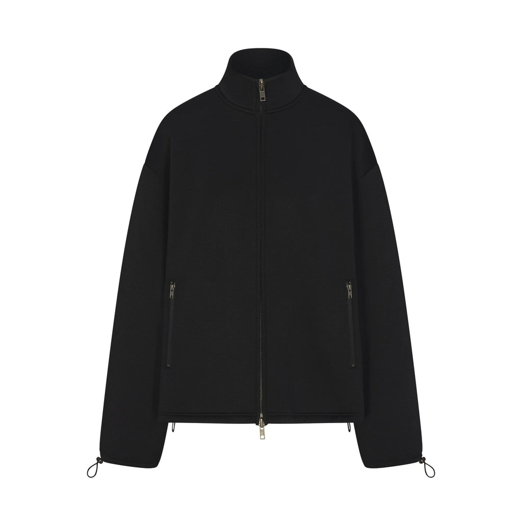 NEOPRENE OUTERWEAR OVERSIZED MOCK NECK JACKET