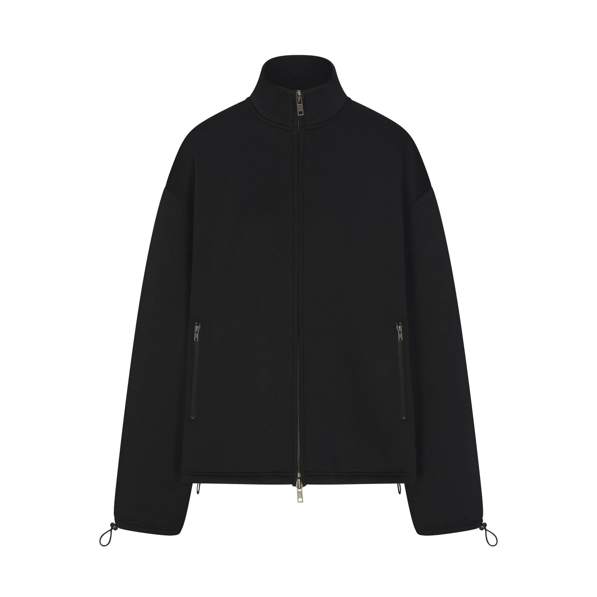 NEOPRENE OUTERWEAR OVERSIZED MOCK NECK JACKET