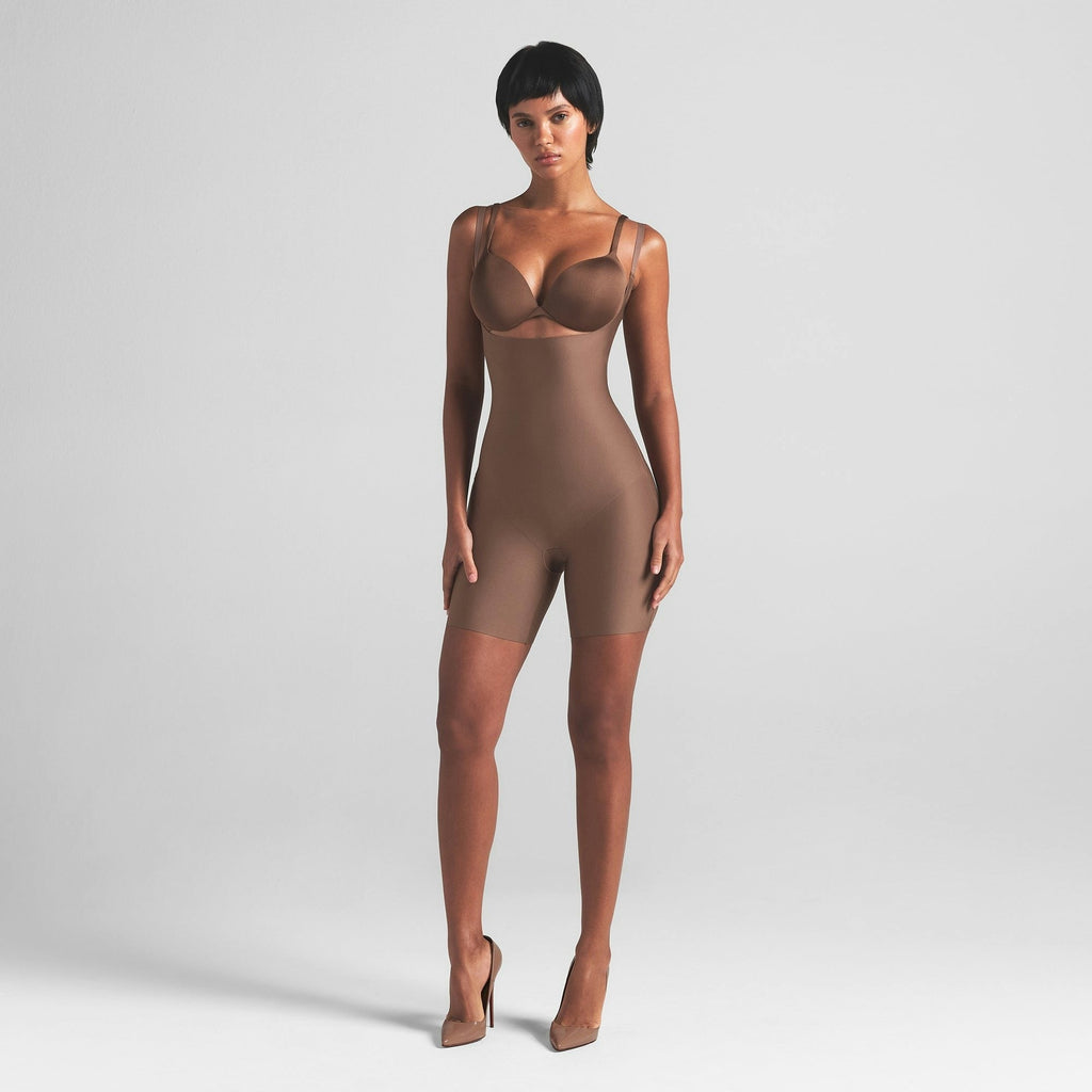 CORE SCULPT OPEN BUST MID THIGH BODYSUIT