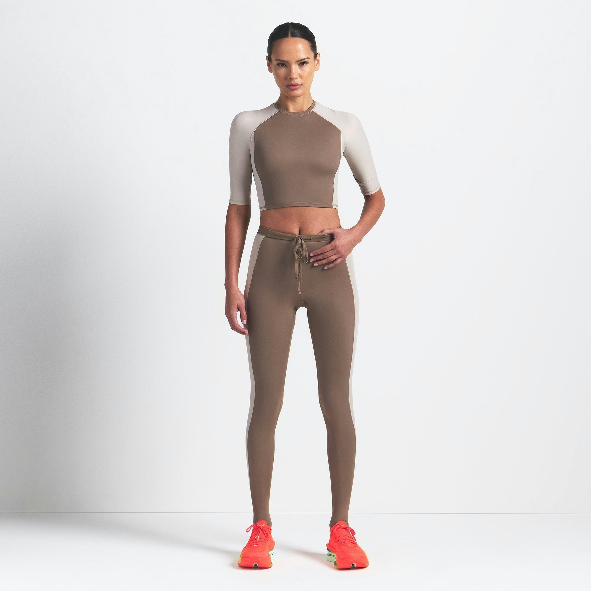PADDED HALF SLEEVE CROP TOP