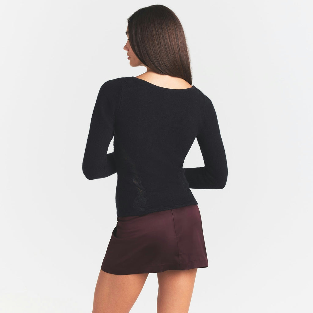 LACE KNIT LONG SLEEVE CARDIGAN