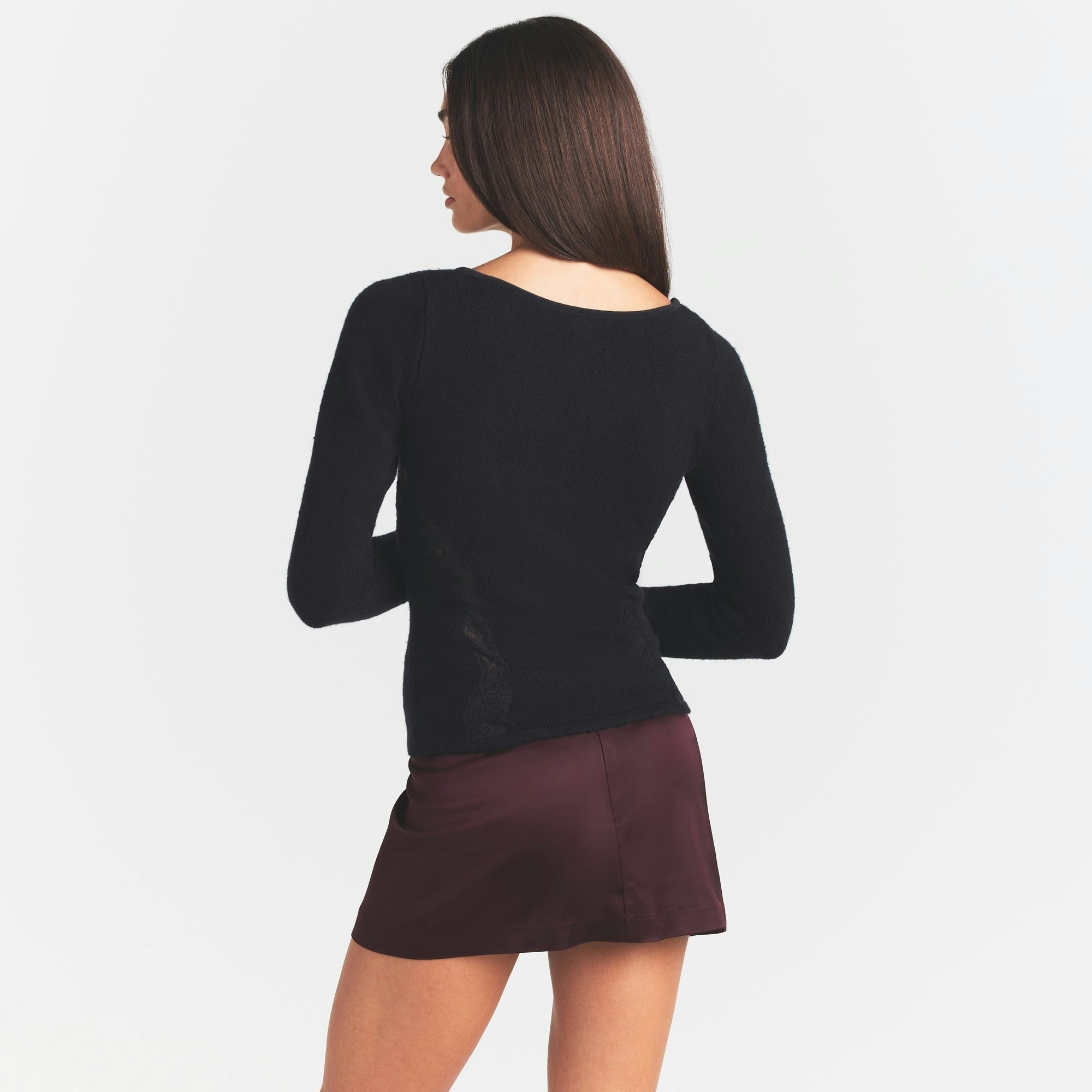 LACE KNIT LONG SLEEVE CARDIGAN